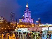 Paláce vědy a kultury (Pałac Kultury i Nauki), někdejší dar SSSR Polákům a... Paláce vědy a kultury (Pałac Kultury i Nauki), někdejší dar SSSR Polákům a...