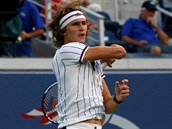 Alexander Zverev bhem druhho kola US Open.