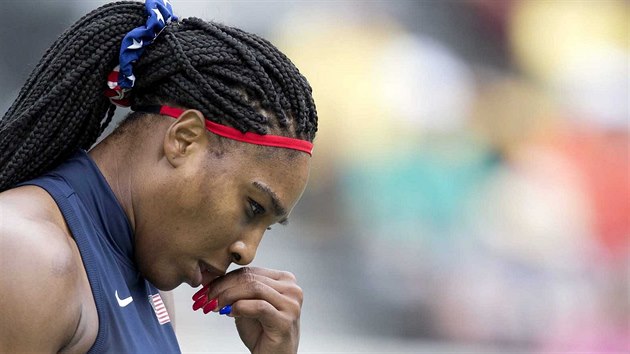Americk tenistka Serena Williamsov v olympijskm utkn s Australankou Darjou Gavrilovovou. (7. srpna 2016)