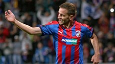 Plzeňský útočník Marek Bakoš se raduje z gólu. Plzeňský útočník Marek Bakoš se raduje z gólu.