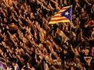 Barcelona. Protesty proti policejnímu zásahu bhem katalánského referenda o...