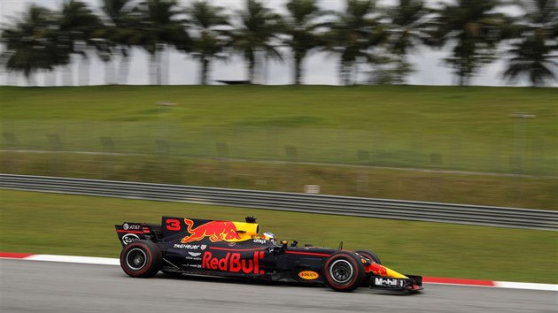 Daniel Ricciardo bojuje ve Velk cen Malajsie.