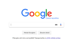 Google.cz na své domovské stránce připomíná voličům, kde si vyřídit volební... Google.cz na své domovské stránce připomíná voličům, kde si vyřídit volební...