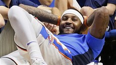 Carmelo Anthony z Oklahoma City hýří úsměvy při svém premiérovém utkání. Carmelo Anthony z Oklahoma City hýří úsměvy při svém premiérovém utkání.