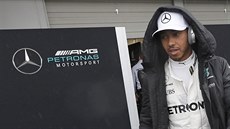 Lewis Hamilton ze stáje Mercedes po tréninku na VC Japonska.