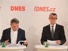 Lubomír Zaorálek a Andrej Babi pi volební superdebat iDNES.cz a MF DNES v...