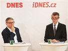 Lubomír Zaorálek a Andrej Babi pi volební superdebat iDNES.cz a MF DNES v...