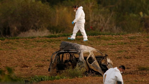 Maltsk novinka Daphne Caruanov Galiziov zemela pot, co pod jejm autem explodovala vbunina. (16. jna 2017)