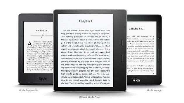 Nov verze teky Kindle Oasis v porovnn se dvma dalmi modely stle prodvanch teek od Amazonu.