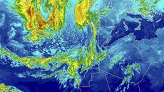 Satelitní snímek hurikánu Ophelia v 21 hodin UTC (23 hodin SELČ) 15. října 2017. Satelitní snímek hurikánu Ophelia v 21 hodin UTC (23 hodin SELČ) 15. října 2017.