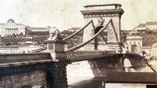 etzový most v Budapeti kolem roku 1900 a v souasnosti