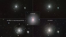 Fotografie galaxie NGC 4993, fotografie z rzných teleskop ESO