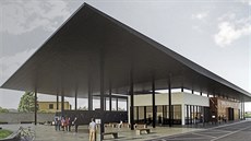 Jeden ze studentských návrhů dopravního terminálu ve Dvoře Králové nad Labem. Jeden ze studentských návrhů dopravního terminálu ve Dvoře Králové nad Labem.