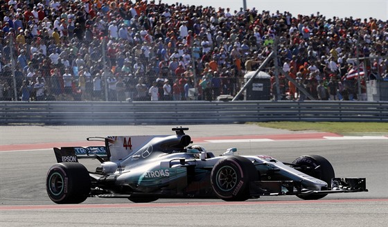 Lewis Hamilton bhem Velké ceny USA v Austinu.
