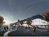 Vizualizace přibližující, jak by mělo v budoucnu vypadat autobusové nádraží... Vizualizace přibližující, jak by mělo v budoucnu vypadat autobusové nádraží...