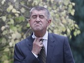 Šéf hnutí ANO Andrej Babiš přichází komentovat výsledky povolební schůzky s... Šéf hnutí ANO Andrej Babiš přichází komentovat výsledky povolební schůzky s...