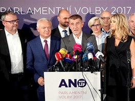 Andrej Babi na tiskov konferenci hnut ANO k vsledkm voleb do Poslaneck...