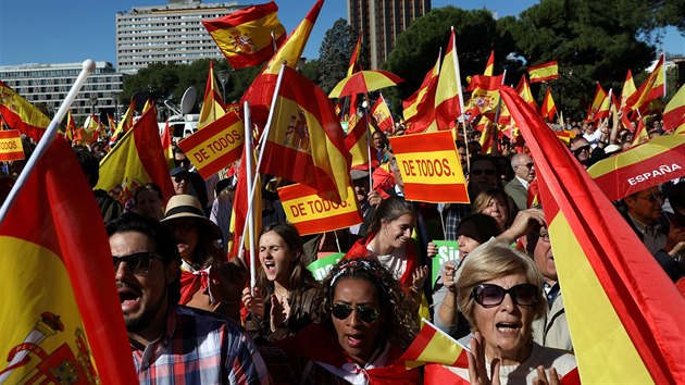 Protesty za jednotn panlsko v Madridu (28. jna 2017)