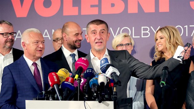 Andrej Babi na tiskov konferenci hnut ANO k vsledkm voleb do Poslaneck...