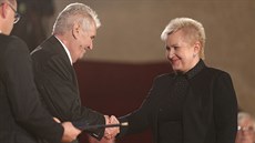 Operní pvkyn Eva Urbanová pevzala medaili za zásluhy (28. íjna 2017)