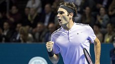 Vítězné gesto Švýcara Rogera Federera Vítězné gesto Švýcara Rogera Federera