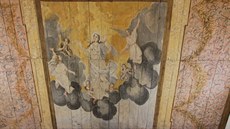 Objev devné roubené konstrukce a malovaného deskového stropu z období raného...