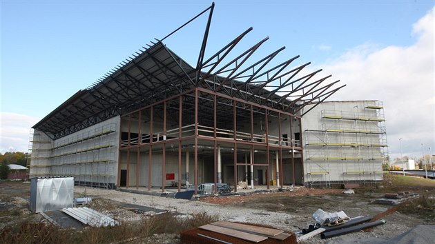 Pohled na rozestavn Nrodn olympijsk centrum v Prostjov.