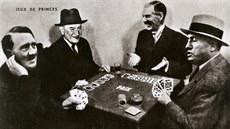 Hitler, Daladier, Chamberlain a Mussolini hrají o mír. Satirická kolá z roku...
