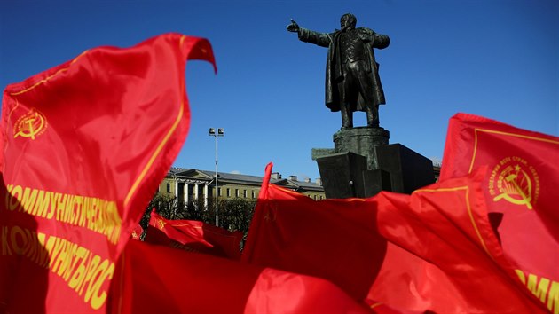 Komunistick oslavy 100. vro VSR v Petrohrad (7.listopadu 2017)