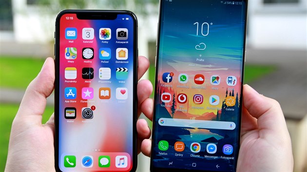 iPhone X a Samsung Galaxy Note 8