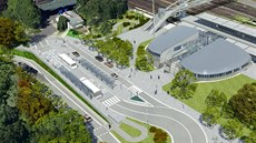 Tak má vypadat budoucí autobusová zastávka na karlovarském horním nádraží. Tak má vypadat budoucí autobusová zastávka na karlovarském horním nádraží.