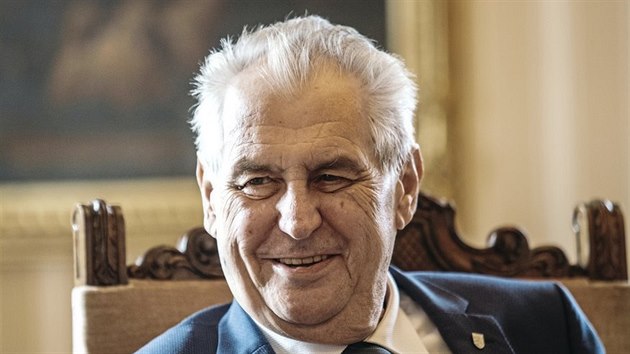 Prezident Milo Zeman pi rozhovoru s redaktory MF DNES