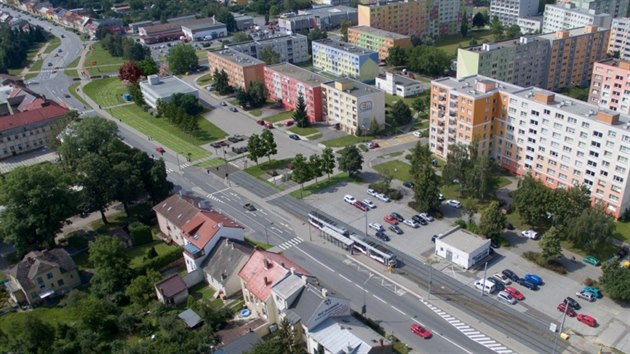 Vizualizace vzhledu Rooseveltovy ulice po dokonen vstavby druh etapy tramvajov trati na Nov Sady.