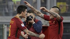 Radost fotbalistů AS Řím Radost fotbalistů AS Řím