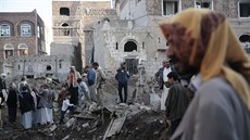 Následky bombardování v Saná (11. listopadu 2017)