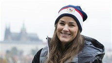 Skikrosařka Andrea Zemanová při představování první části olympijské kolekce -... Skikrosařka Andrea Zemanová při představování první části olympijské kolekce -...