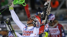 Petra Vlhová jásá po triumfu ve slalomu v Levi. Petra Vlhová jásá po triumfu ve slalomu v Levi.