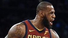 LeBron James z Clevelandu nesouhlasí s rozhodčím. LeBron James z Clevelandu nesouhlasí s rozhodčím.