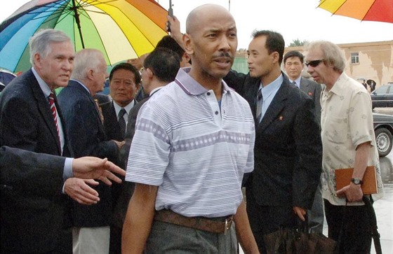 Aijalon Gomes ped odletem z Pchjongjangu (27. srpna 2010)