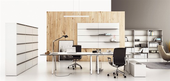 Kanceláský nábytek Bords se vyznauje variabilitou a výraznými horizontálními...