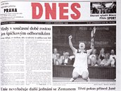 Wimbledonsk vtzstv Jany Novotn na strnkch MF DNES ze 7. ervence 1998.