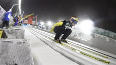 Noriaki Kasai během kvalifikace skokanů v Ruce Noriaki Kasai během kvalifikace skokanů v Ruce