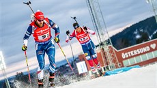 Český biatlonista Michal Šlesingr na trati sprintu dvojic v Östersundu Český biatlonista Michal Šlesingr na trati sprintu dvojic v Östersundu
