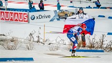 Eva Puskarčíková během závodu smíšených štafet v Östersundu. Eva Puskarčíková během závodu smíšených štafet v Östersundu.