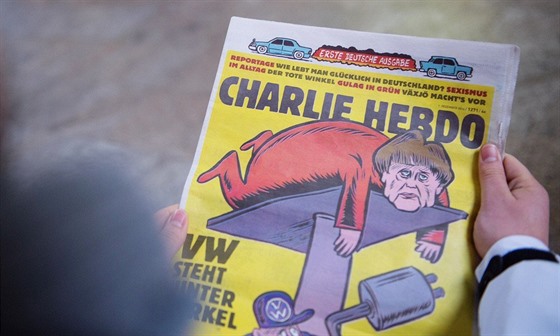 První vydání nmecké verze satirického asopisu Charlie Hebdo (prosinec 2016)
