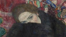 Mimořádně vzácný obraz Dáma s rukávníkem (1916-17) od rakouského symbolisty... Mimořádně vzácný obraz Dáma s rukávníkem (1916-17) od rakouského symbolisty...