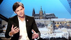 Prezidentský kandidát Marek Hiler v poadu Rozstel. (7. prosince 2017)