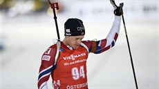 Norský biatlonista Tarjei Bö po triumfu ve sprintu Světového poháru v... Norský biatlonista Tarjei Bö po triumfu ve sprintu Světového poháru v...