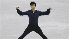 Americký krasobruslař Nathan Chen ve finále Grand Prix v japonské Nagoji. Americký krasobruslař Nathan Chen ve finále Grand Prix v japonské Nagoji.