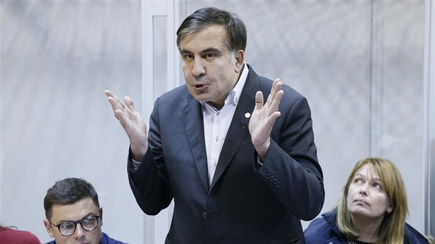 Gruznsk exprezident a odvolan odsk guberntor Michail Saakavili u soudu v Kyjev (11. prosince 2017)